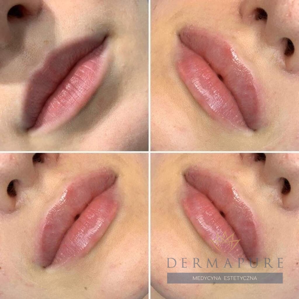 Piękne efekty modelowania ust kwasem hialuronowym w Warszawie.