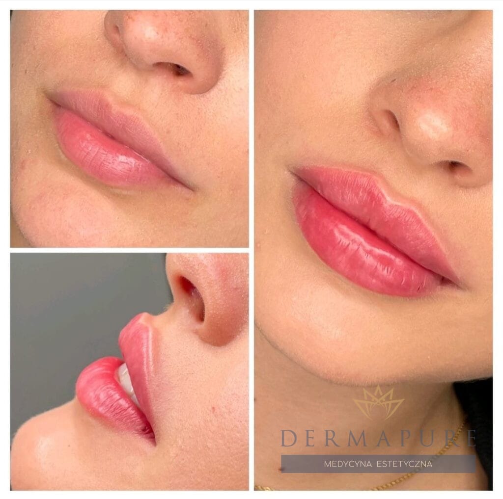 Naturalne powiększenie ust kwasem hialuronowym w Warszawie – rezultat.