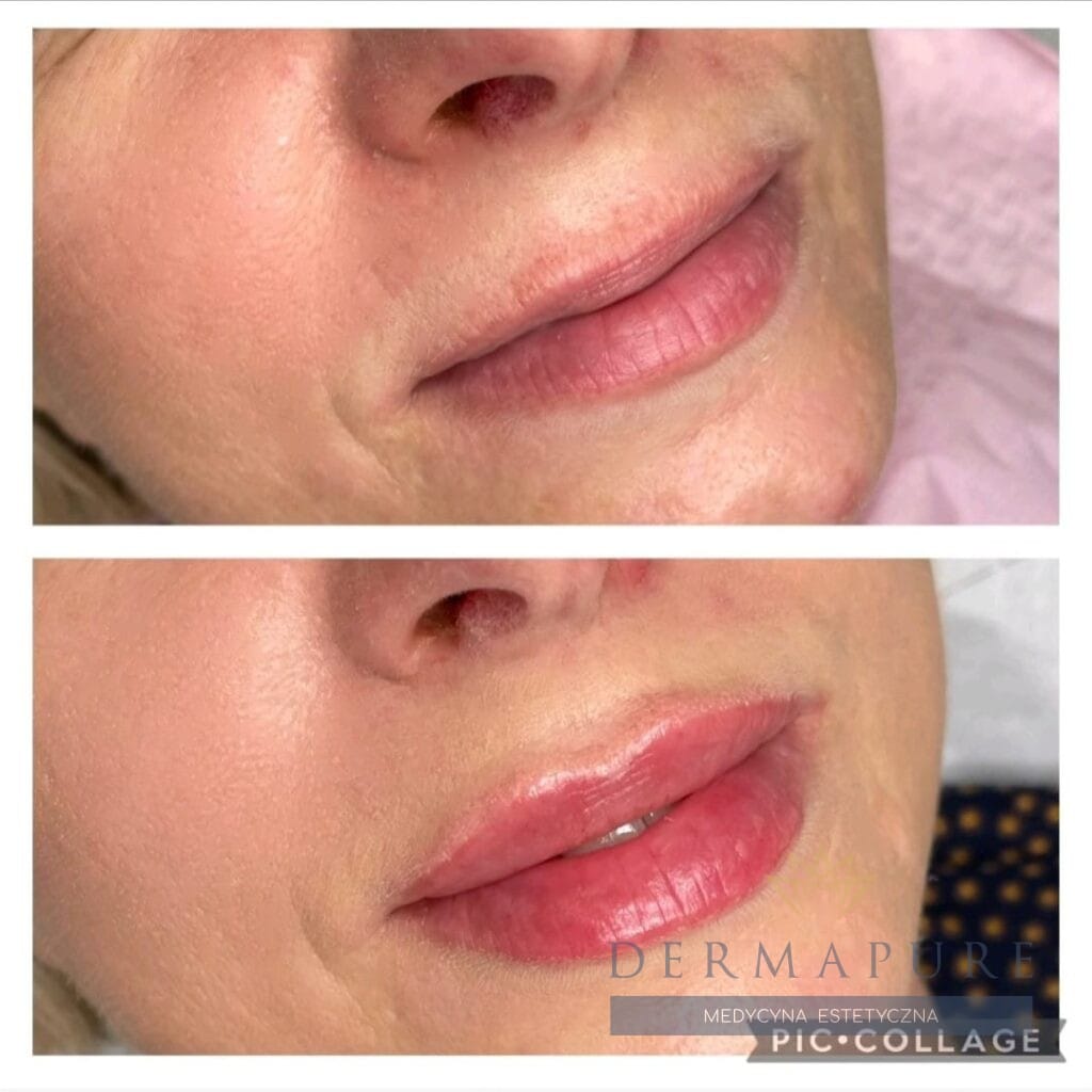 Dermapure Warszawa – idealne usta po zabiegu powiększania.
