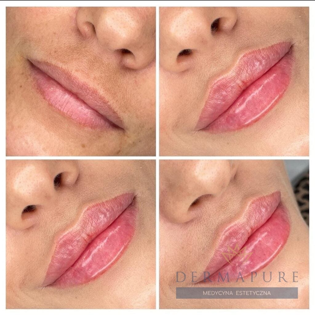 Naturalne efekty modelowania ust kwasem hialuronowym, Warszawa.